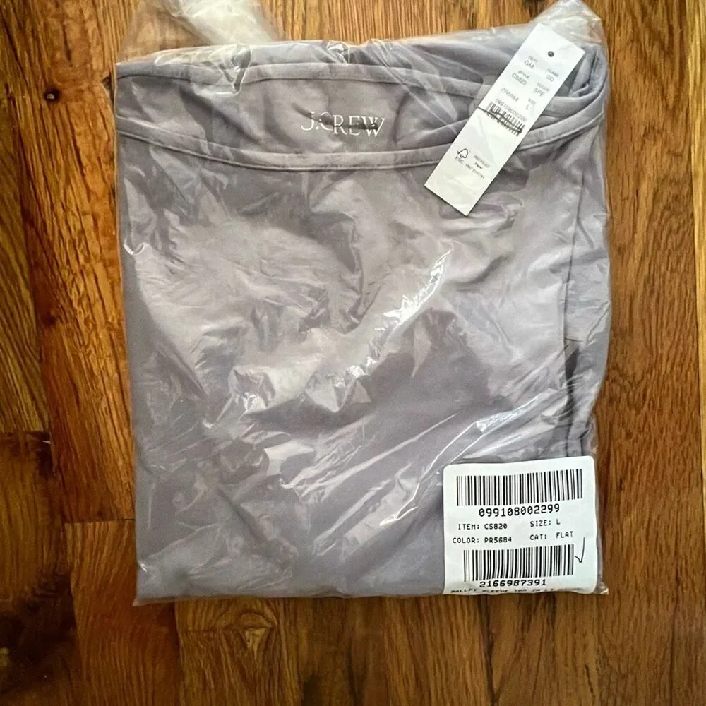 J. Crew Ballet-sleeve top in lightweight stretch cotton blend Lavender Purple NW